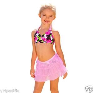 Hello Kitty 3 Piece Bikini Set Kids Sizes 4 5/6 6X Girls 3 PCs with Skirt 6488
