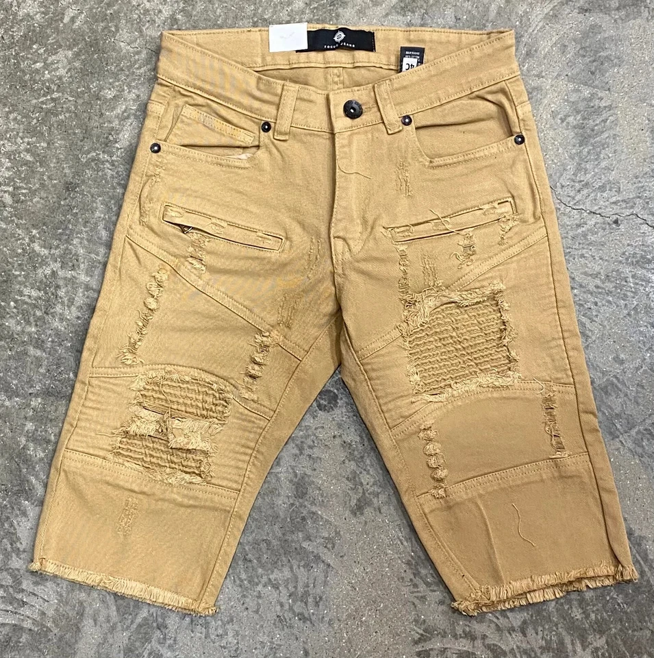 Nuevo Focus Caqui Motociclista Corto Rasgado Destruido Talla 36 ¡Nuevo! Foto 1 de 1