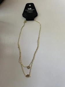 Belk Silverworks Gold Plated Cubic Zirconia Layer Necklace New Nwt - Picture 1 of 3