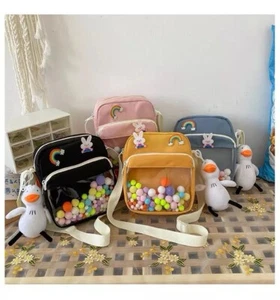 Mimi Clear Window Ita Crossbody Bag Choose Color Kawaii Pins Buttons - Picture 1 of 11