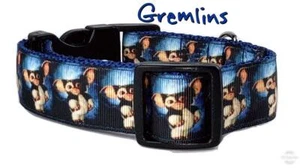 Gizmo/Gremlins Hundehalsband Handarbeit verstellbare Schnalle 1"" oder 5/8"" breit oder an der Leine - Bild 1 von 12