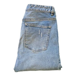 Sussan Wmn Jeans Sz 10 W31 L28 Mid Rise Stretch Distressed Zip Fly 5 Pocket Blue - Picture 1 of 12