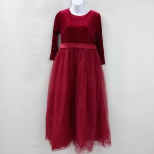 Ibtom Castle Dress Girls Size 170 15 Years Red Tulle Maxi Bridesmaid RMF04-RP