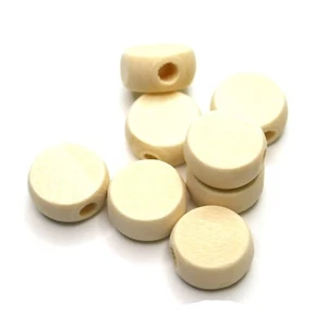 Natural Untreated Flat Round Wooden Beads Plain 12.5mm 50pcs Light Beige Crafts - Picture 1 of 3