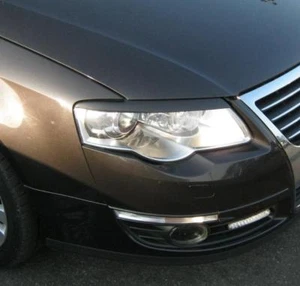 VW  Passat B6 3C 2005-2010 eyebrows headlights spoiler incl adhesive tape ABS - Afbeelding 1 van 7