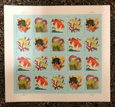 LOWEST PRICE Coral Reefs Forever Postcard Rate Sheet of 20 SC# 5363 - 5366 MNH Cover
