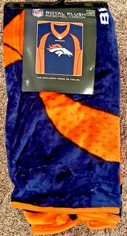 Northwest NFL Denver Broncos Royal Plush Raschel Throw Blanket 50x60 Cover