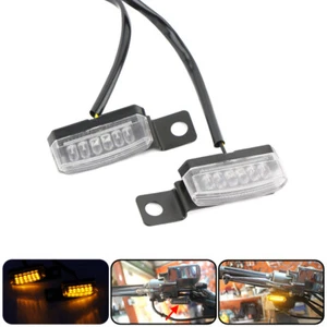 Mini Motorcycle LED Turn Signal Indicators Flasher Lights Blinker Lamp Smoke Len - Bild 1 von 9