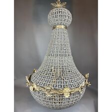 Luxurious Bronze & Gold Leaf Chandelier: French Louis XVI/Baroque/Rococo Style