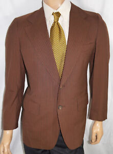 Vintage 1980’s 36R Lanvin Paris $595 Suit Jacket - Men 36 Brown Pinstripe Blazer