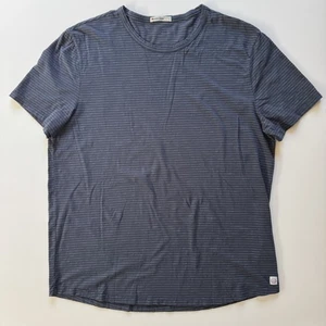 MARINE LAYER Short Sleeve Crew Neck T-Shirt Mens Large Blue Striped Slub USA - Picture 1 of 11