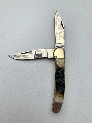 老式立式石餐具以色列普特南双刃铜头刀  — 第 1/4 张图片