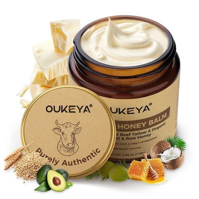 Увлажняющий крем для кожи OUKEYA Tallow Honey Balm 100% травяной корм 110 г - Изображение 1 из 4