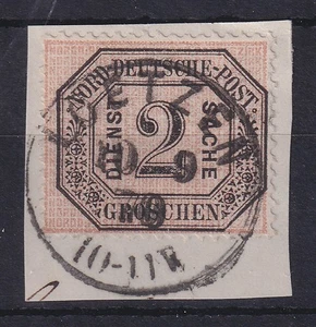 Norddeutscher Bund Dienstmarke 2Gr. Mi.-Nr. 5  gest. LOETZEN auf Briefstück - Bild 1 von 1
