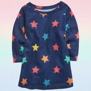 Antiguo Camisón Pijama Estrellas Azules Azul Marino Niñas Pequeñas Talla 2T, 3T o 5T - Imagen 1 de 1