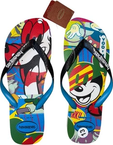 Havaianas Disney Flip Flops Mens 13 Mickey Mouse Pluto Graphic New - Picture 1 of 5