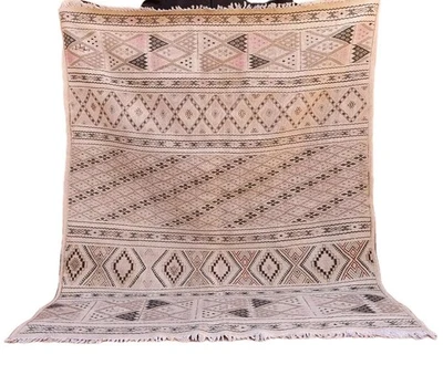 Vintage Moroccan Azilal Rug Handmade Tribal Old Kilim Carpet Area Wool Berber - Image 1 of 4