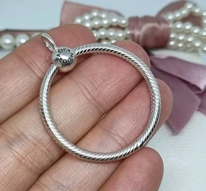 Genuine Pandora Silver O Ring Pendant Size Medium π 925 ALE - Picture 1 of 5
