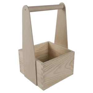 Pequeña cesta de madera carrito caja de herramientas artesanales para niños para decorar manchas de pintura hágalo usted mismo - Imagen 1 de 7