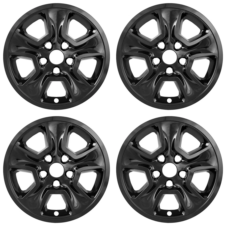4 Black 17" Wheel Skins Hub Caps Full Covers for 2014-2017 Jeep Grand Cherokee Foto 1 de 4