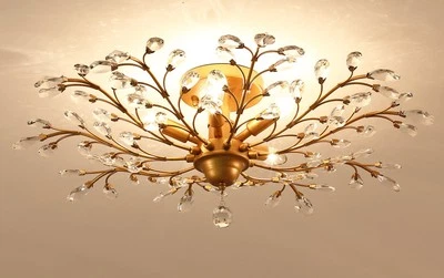 Lámparas de techo vintage de cristal transparente K9 luces colgantes de cristal... Foto 1 de 4