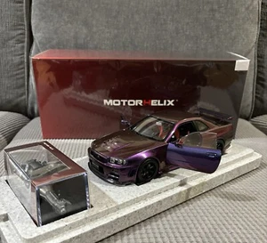 1/18 MotorHelix Nissan Skyline R34 GT-R Nismo Midnight Purple Diecast Limited - Picture 1 of 24