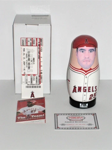 Anaheim Angels TROY GLAUS # 25 BABOOSHKAH 07-19-04 SGA ~ NIB w COO & Game Ticket Cover