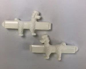 Vintage Hair Clip Snap Tight Comb KIDDIE Barrette GOODY White Poodle Set USA - Picture 1 of 5