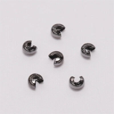 300 латунных обжимных чехлов на бусины полукруглые 3 мм/4 мм/5 мм фурнитура для ювелирных изделий выберите цвет - Изображение 1 из 4