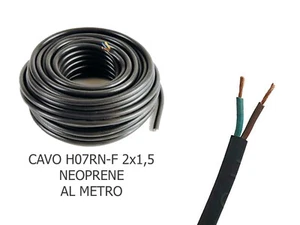 CAVO H07RNF 2x1.5 mmq 2 POLI BIPOLARE NEOPRENE FLESSIBILE DA ESTERNO AL MT - Foto 1 di 1