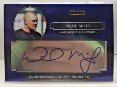 Wade Miley 2008 Leaf / Razor Metal Draft Picks BLUE on-card Autograph Auto SP/54 - Image 1 of 2