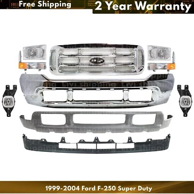 Front Bumper Chrome & Grille Assembly Kit For 1999-2004 Ford F-250 Super Duty - Image 1 of 4