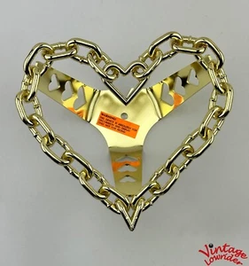 F&R LOWRIDER HEART STYLE CHAIN BICYCLE BIKE STEERING WHEEL IN GOLD. - Picture 1 of 2