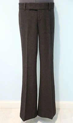 NWOT LADIE'S JUICY COUTURE DARK BROWN HERRINGBONE WOOL PANTS - Size 28 - Image 1 of 4