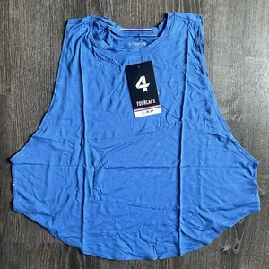 FourLaps Curve Top Womens Shirt Tank Blue Sleeveless Athletic Comfort Size L - Picture 1 of 1