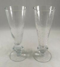 Pilsner GLASSES Champagne Cone Shaped Tall Clear Bubbles Pattern Lot of 2 9"