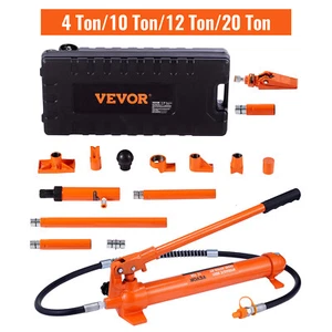 VEVOR 4/10/12/20 Ton Hydraulic Porta Power Jack Air Pump Lift Ram Body Frame Kit - Imagen 1 de 50