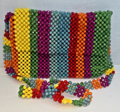 Bolso Bandolera Boho Cynthia Rowley Arco Iris Con Cuentas Inspirado De Colección Foto 1 de 4