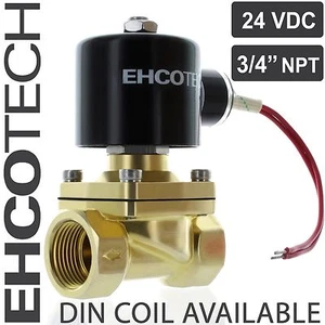 Válvula solenoide eléctrica de latón 3/4" 24 VDC 24 voltios CC agua aire gas VITON NC B21V - Imagen 1 de 7