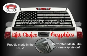 American Flag Distressed Black and Grey We the People Rear Window Graphic Decal - Picture 1 of 3