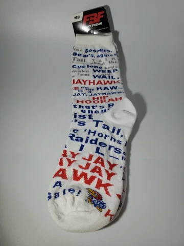 Kansas Jayhawks Unisex Crew Dress Socks Size Medium 5-10 NEW Cover