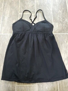 Lululemon Damen schwarz Spaghettiträger Racerback gepolstert BH Tank Top Größe 8 - Bild 1 von 10