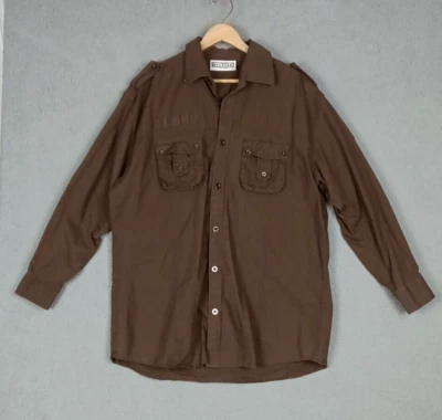 BlueInk Sz 2XLT Men's Military Style Relaxed Fit Outdoor Button Down Shirt Brown - Image 1 of 4