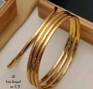 Bollywood Style Plain Glossy Metal Size Bangle Wedding Trending Rajwadi Chudiya - Picture 1 of 9