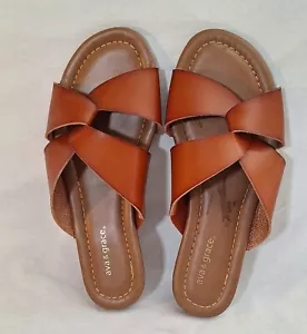 Women’s AVA AND GRACE Brown Sandals Size 8M SLIP ON - Picture 1 of 3