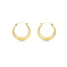 14K Gold Graduated Round Bib Hoop Earrings   Jewelry For Women Girls