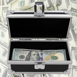 Lockable Cash Box, Aluminium Alloy Money Box for Cash, Money Holder, Cash - Picture 1 of 6