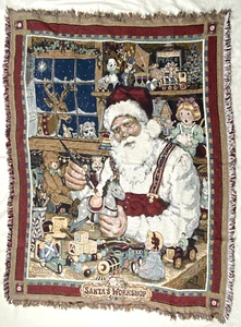 Whiteaker Arazzo Tessuto Natalizio Lancio Officina di Babbo Natale 50" x 70" - Foto 1 di 6