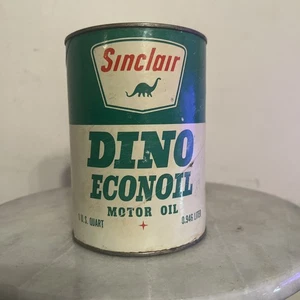 Vintage Sinclair Dino Econoil 1 Quart Dose - voll - ungeöffnet sehr schöner Zustand - Bild 1 von 12