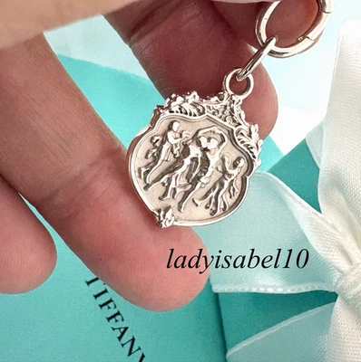 Tiffany & Co. Olympian  LOVE Charm & Oval Clasp Sterling Silver w/ Box - Auth. - Image 1 of 4